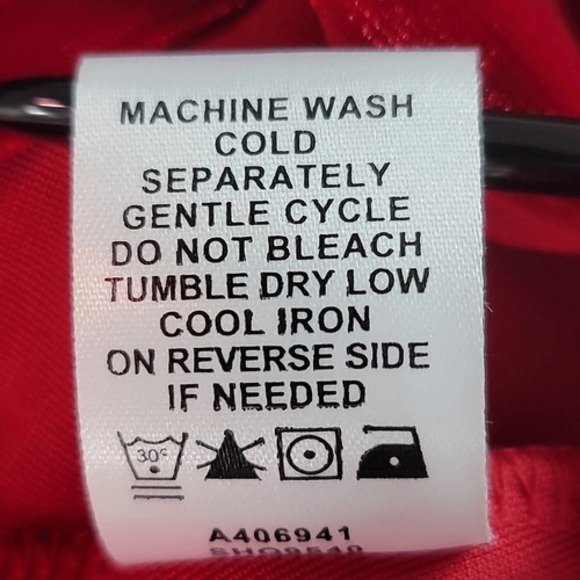 Kate & Mallory Red Velour Cold Shoulder Top - Picture 12 of 12